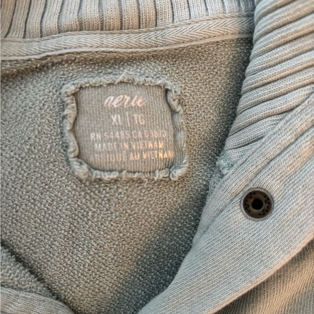 Aerie Soft sea foam green Knit Sweater Mock Neck button up